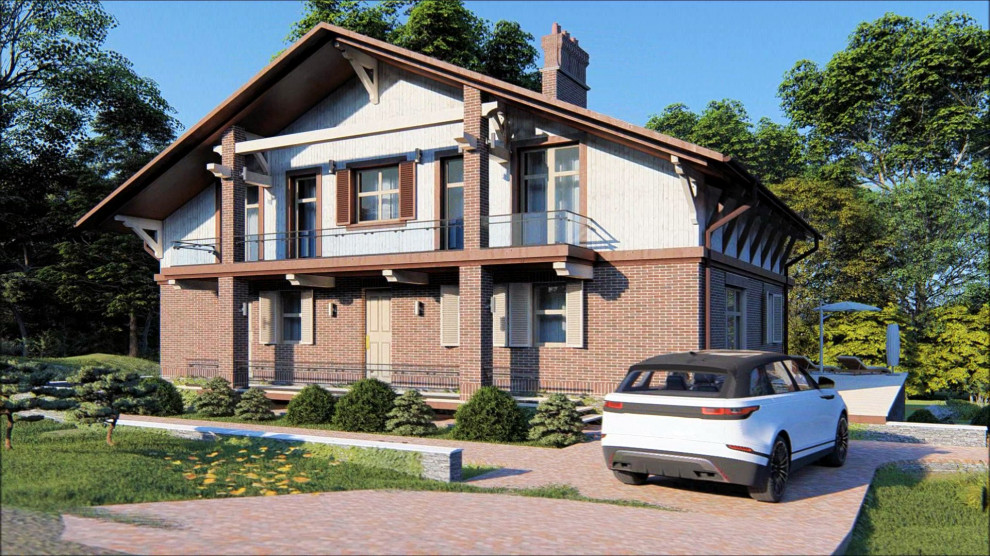 Проект двухэтажного дома в стиле "шале"