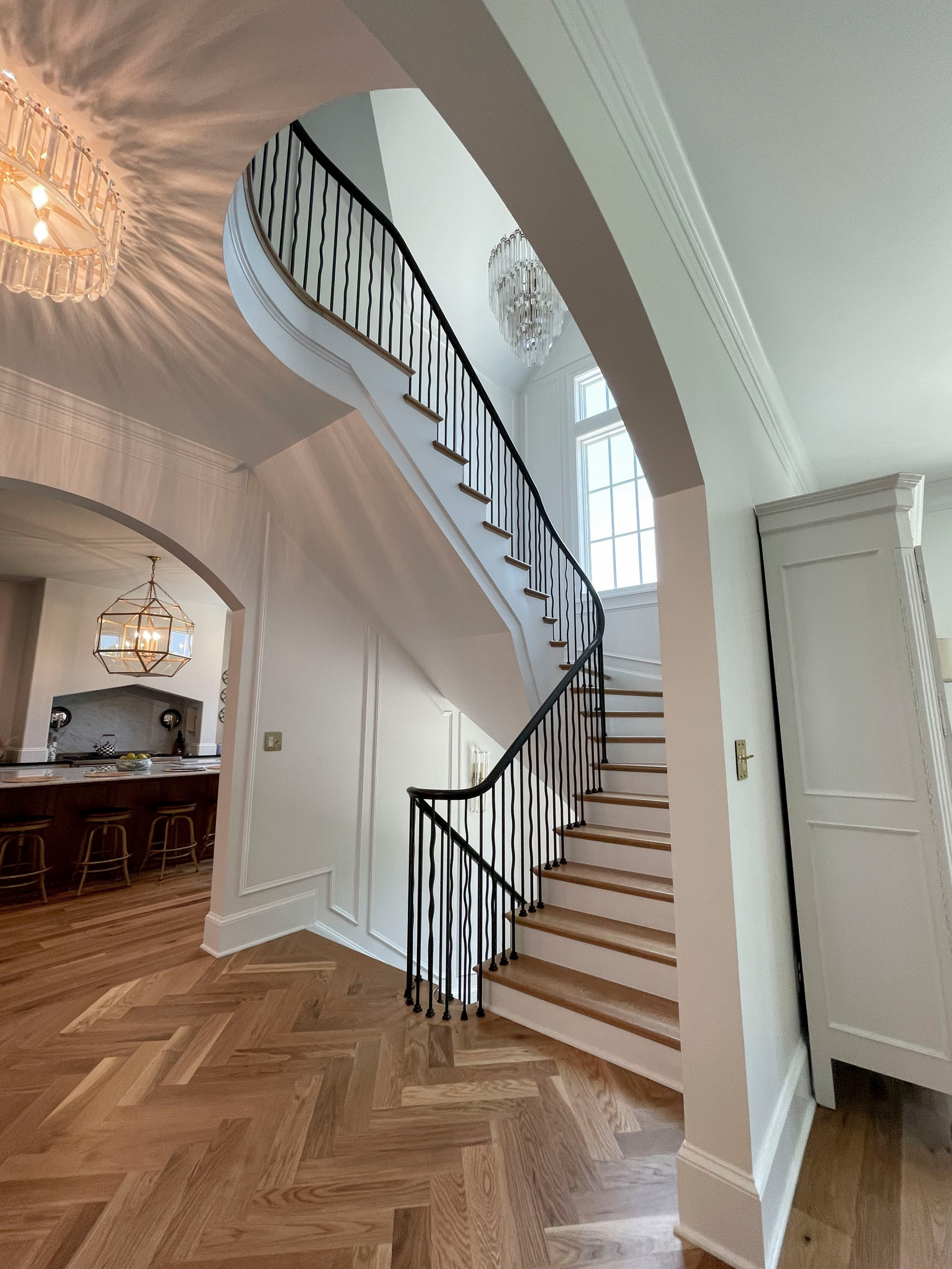 106_Modern Balustrade System Meets Traditional Winding Stairs, Aldie VA  20105