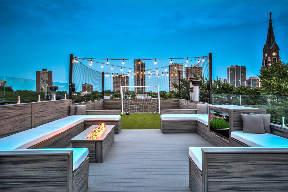 Lincoln Park Rooftop with soccer field Modern Deck Chicago by