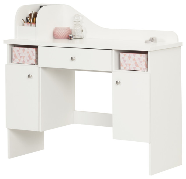 South Shore Vito Writing Desk In Pure White Contemporary Kids