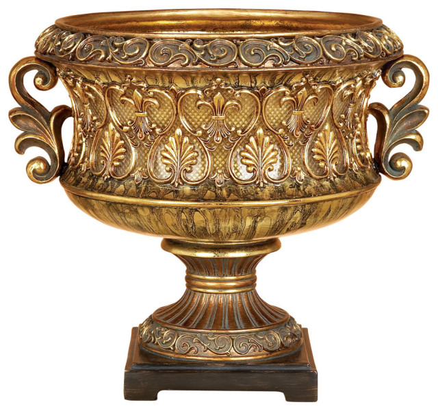 Gold Resin Traditional Decorative Bowl, 13x15x10 Victorian