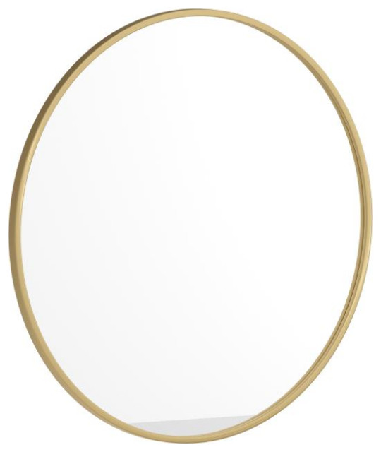 Gold 30" Round Wall Mirror Modern Wall Mirrors by Pot Racks Plus