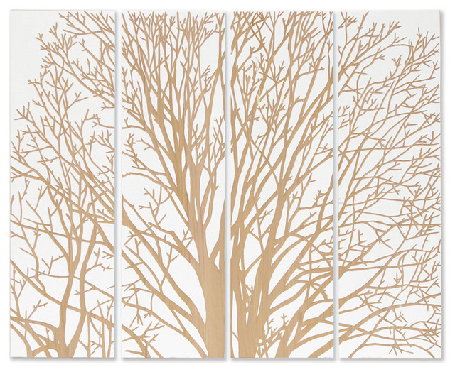 Arbor Spring Tree White Carved Wood Wall Mural Art Eclectic Arbor Spring Tree White Carved Wood Wall Mural Art