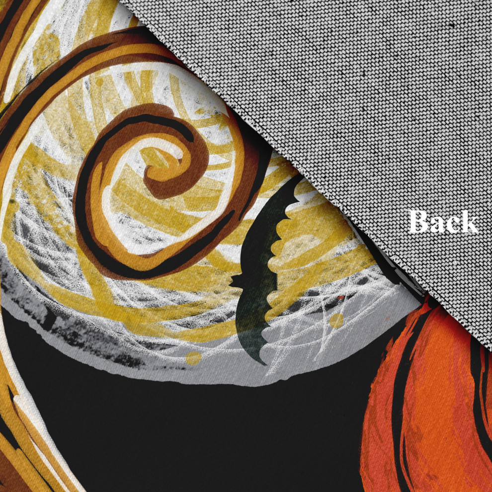 Ooky Spooky Halloween Design Chenille Area Rug, 5' Round Contemporary Area Rugs by E by