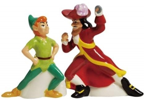 4.25 Inch Peter Pan and Nemesis Captain Hook Salt and Pepper Shakers