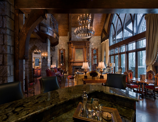 Gothic Castle in the Blue Ridge Mountains - Traditional - Living Room