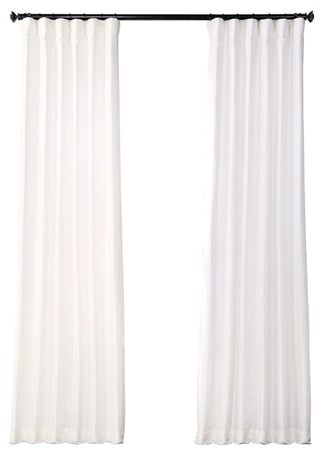 White Fauxsilk Taffeta Curtain Single Panel Traditional