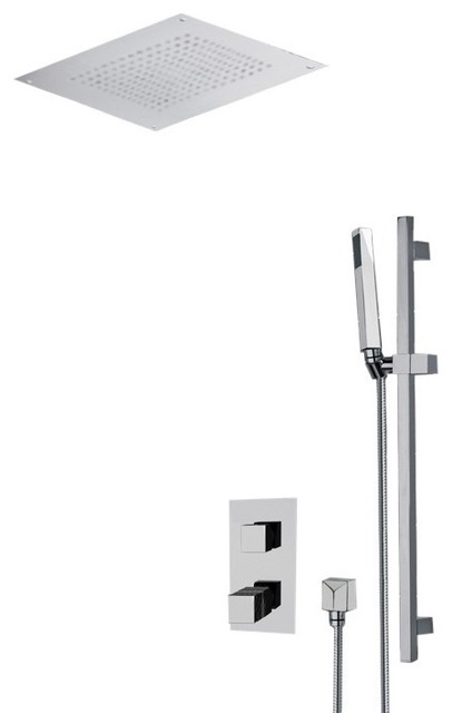 Thermostatic Shower System With 16 Rain Ceiling Mount Shower Head