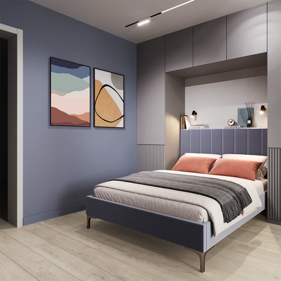 Спальня с рабочим местом для молодой девушки