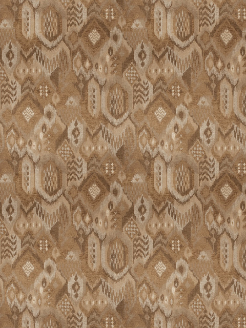 Desert Taupe Tan Beige Global Ethnic Jacquard Pattern Wovens C Upholstery Fabric