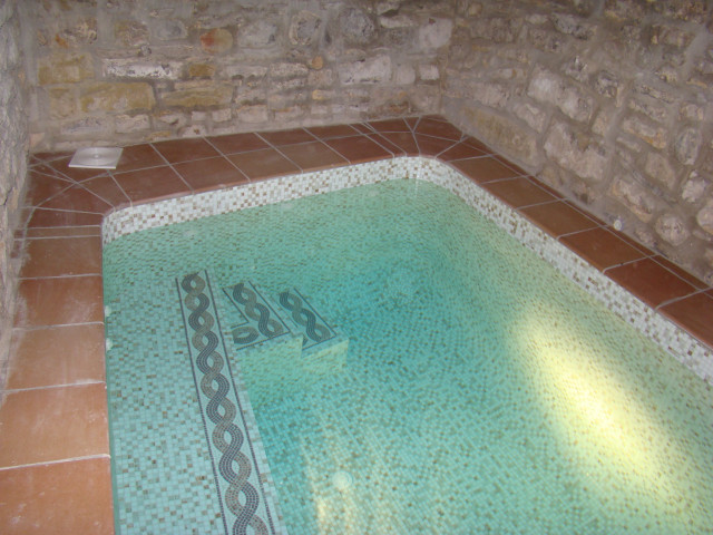 Mi proyecto piscina interior de piedra con cascadas rustic