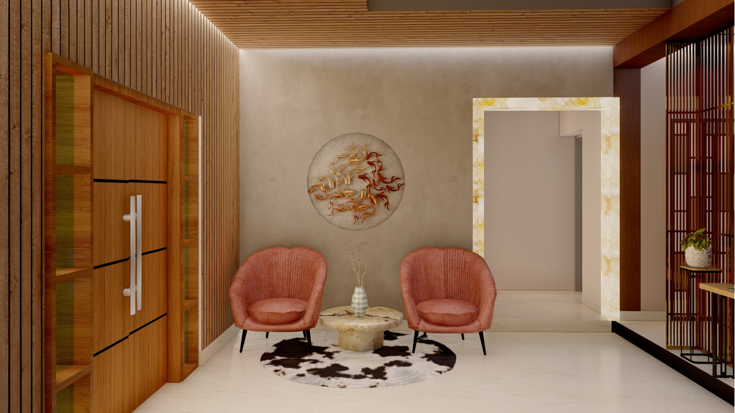 Art Deco Style Dining Room with Glamorous Gold Elements in Kingswood