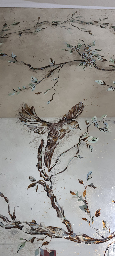 Роспись состаренного зеркала