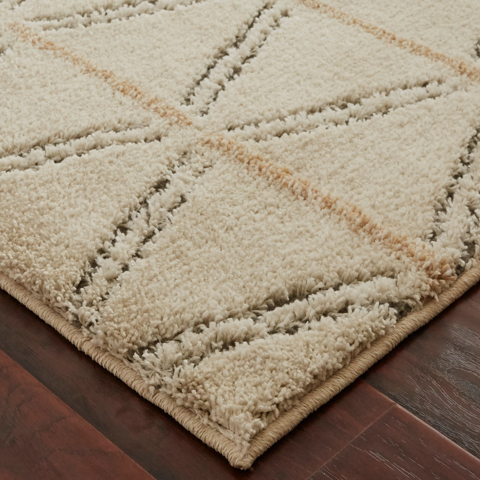 Mohawk Home Loft Linear Diamonds Cream Contemporary Area Rugs by