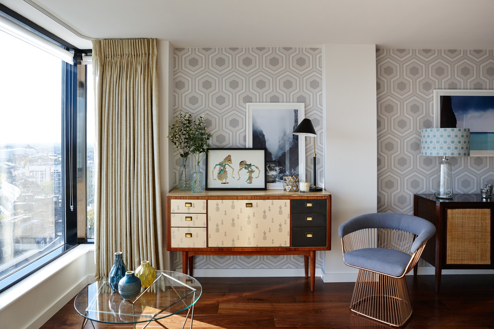 Design ideas for a midcentury living room in London.