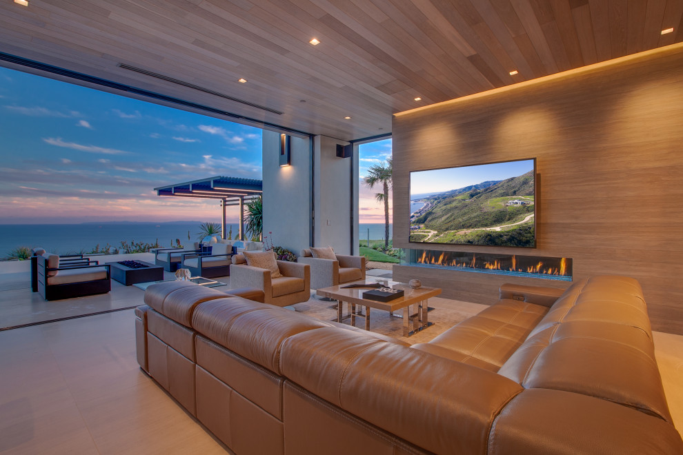Malibu Architecural Hilltop Mansion Contemporary Living Room Los