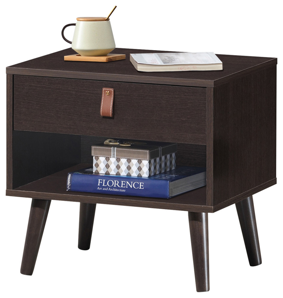 Costway Nightstand Sofa Side End Table Bedside Table Drawer Storage, 20