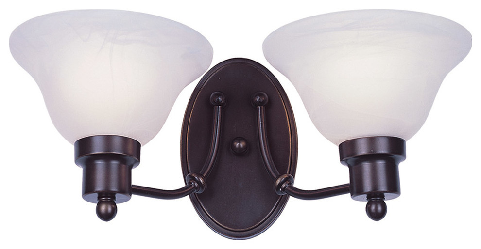 BRUSHED NICKEL WITH ALABASTER GLASS FLUOR 2 LIGHT WALL SCONCE 