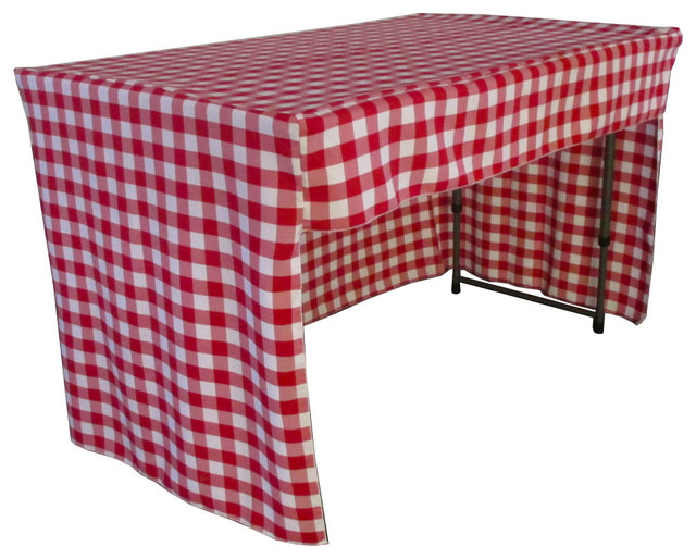 Open Back Fitted Checkered Classroom Tablecloth Farmhouse Tablecloths by Virventures Houzz