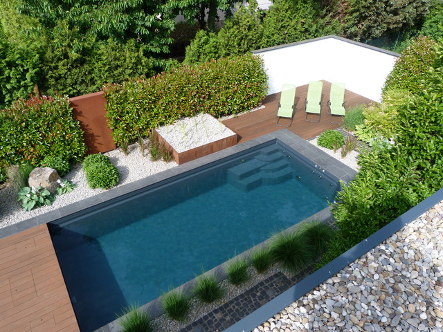 Hausgarten mit Naturpool - Modern - Pools - Frankfurt am ...