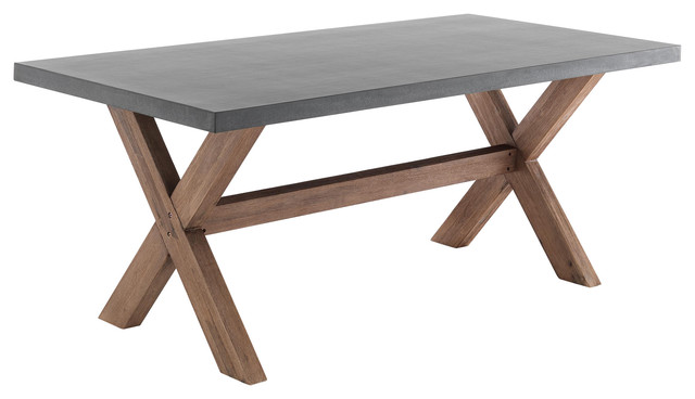 Tadao Concrete and Wood Dining Table