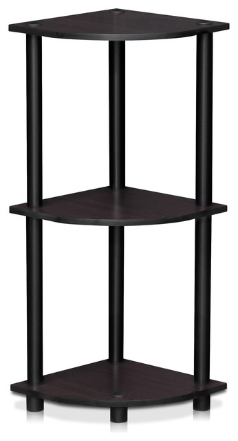 12077Dwn 3-Tier Corner Display Rack Multipurpose Shelving Unit, Dark ...