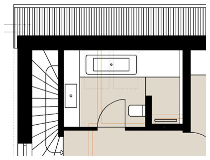 Familienbad auf kleiner Fläche - Grundriss Bad