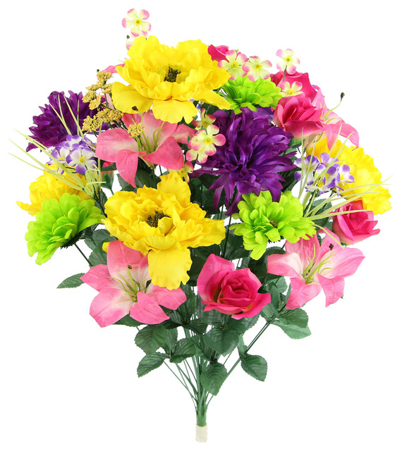 Silk Flower Floral Arrangements 22/" Freesia Bush