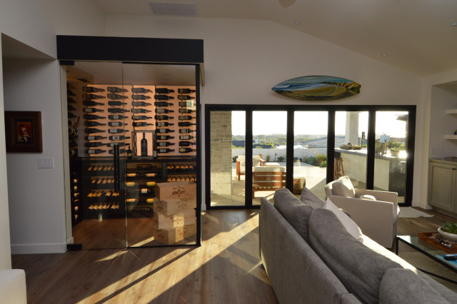 Custom-Built Glass Wine Room in a Contemporary Home - Contemporain ...