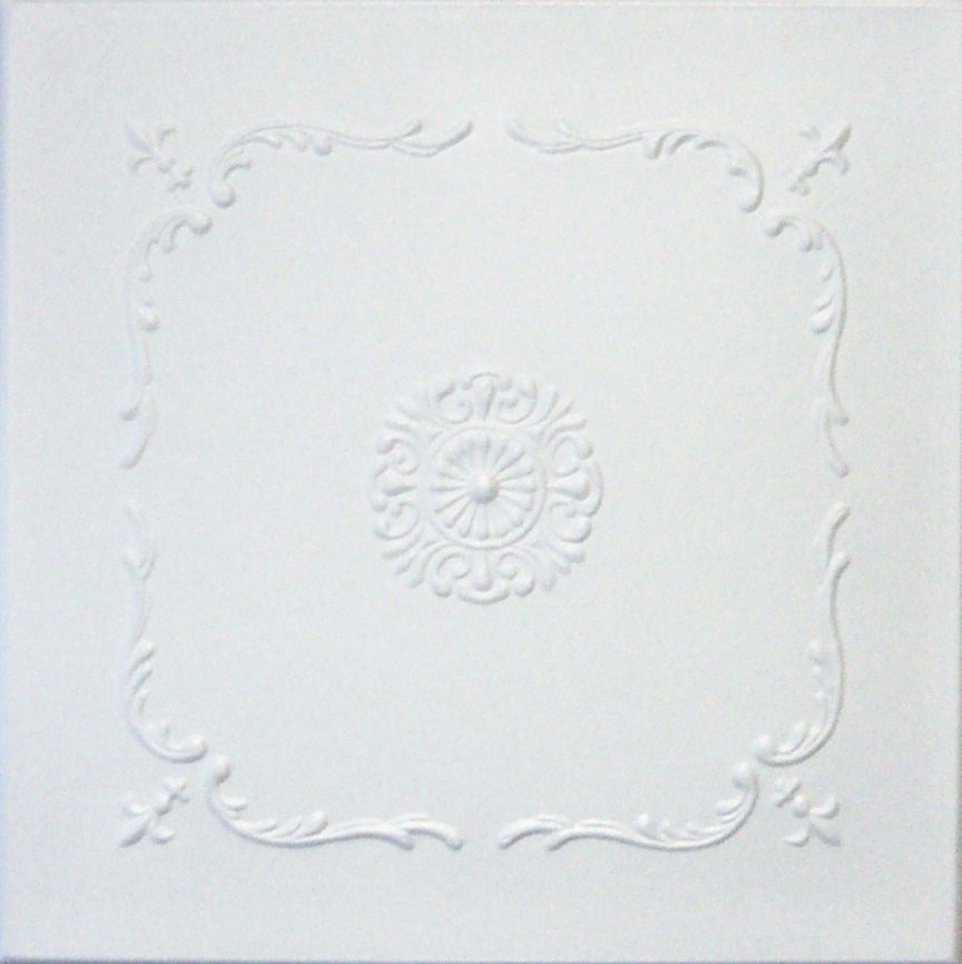 20"x20" Styrofoam Glue Up Ceiling Tiles, R43W Plain White