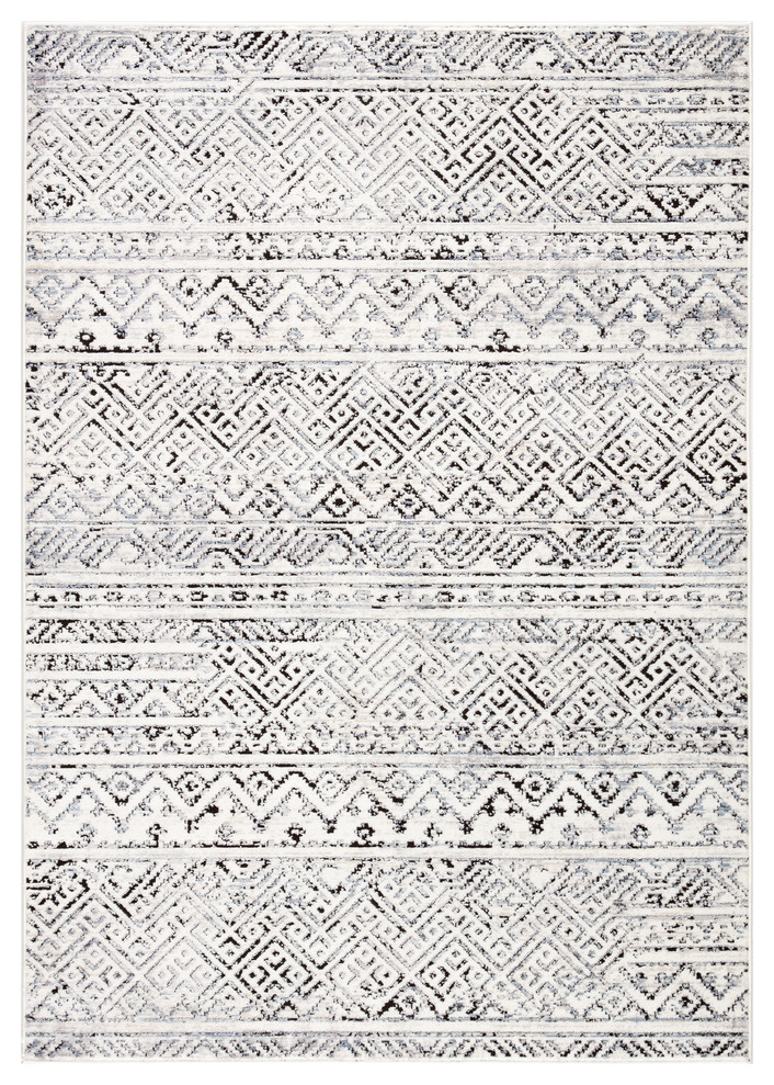 Jaipur Living Tamsin Tribal White Rug, 7'10"x10'10"