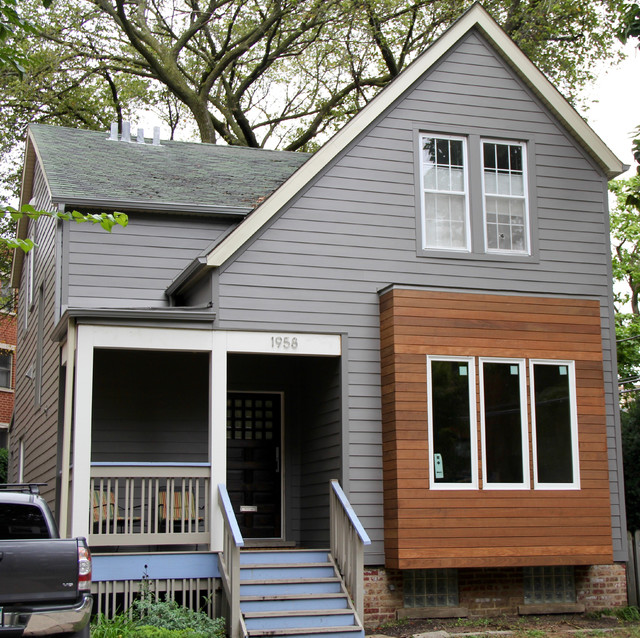 Chicago, IL Aged Pewter Hardie Exterior Siding Modern Exterior