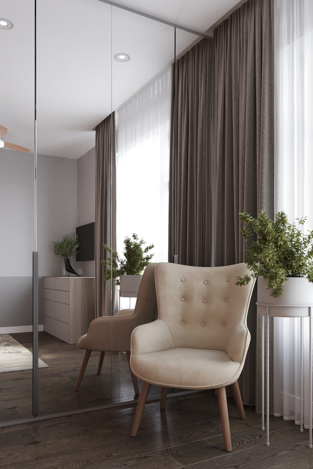 ЖК Серебряный парк, современный интерьер с элементами Эко-стиля