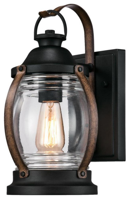 Westinghouse 6335100 Canyon 1 Light 12-3/8" Tall Outdoor Wall - Textured Black