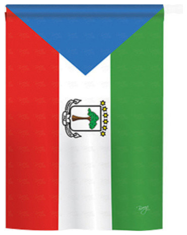 Equatorial Guinea 2 Sided Vertical Impression House Flag Contemporary Flags And Flagpoles By Breeze Decor