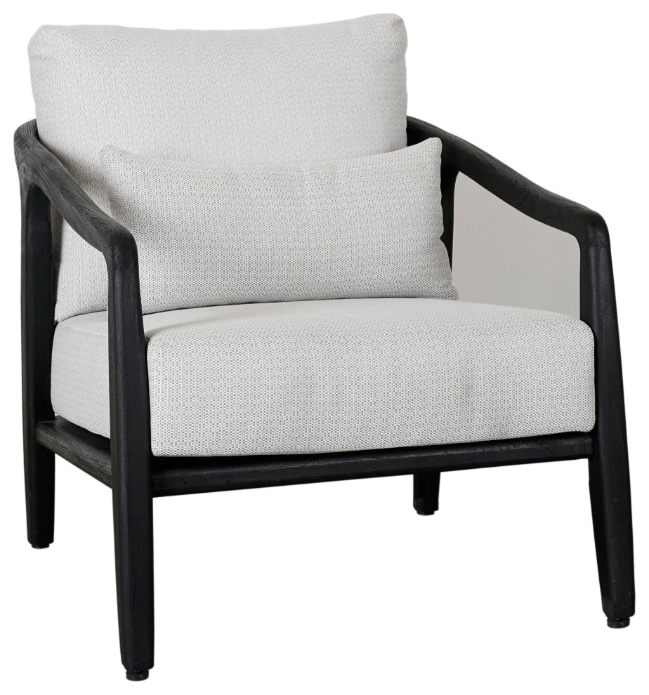 Aria Outdoor Accent Chair Black by Kosas Home Midcentury Outdoor Lounge Chairs by Kosas