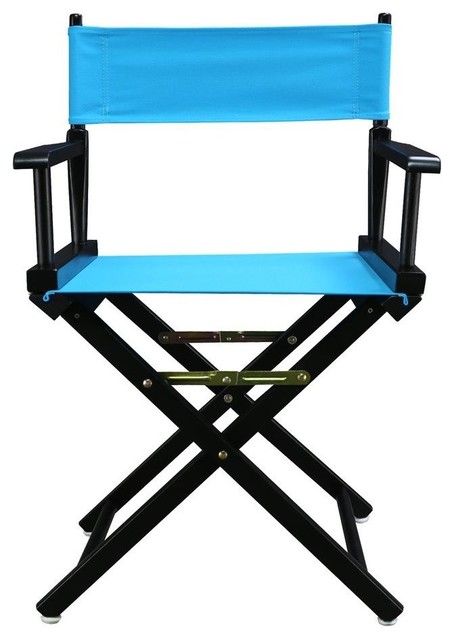 018" Director's Chair Black Frame-Turquoise Canvas