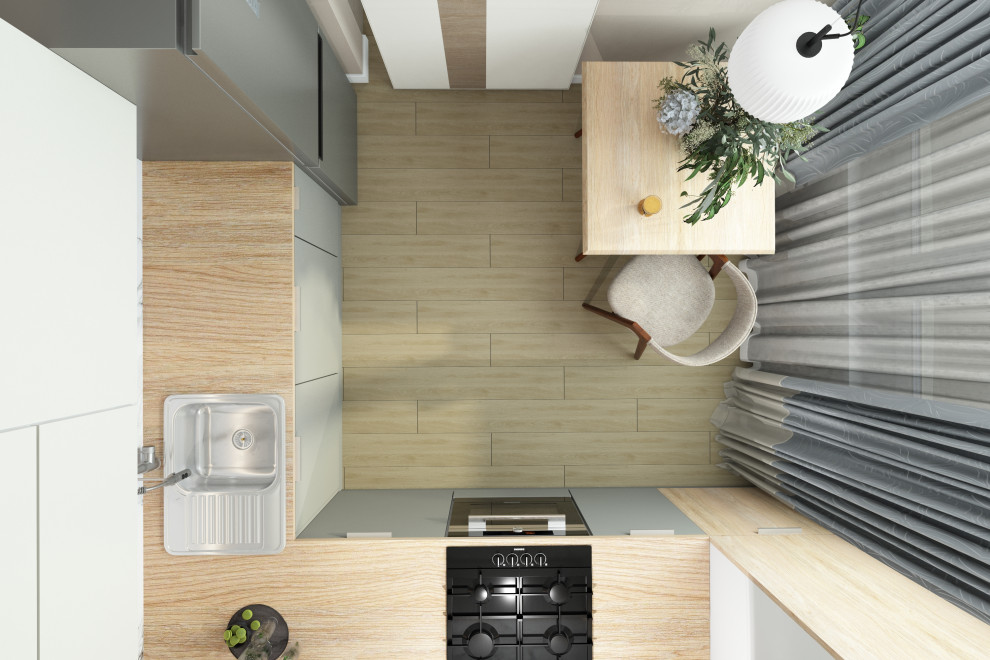 Кухня из проекта трехкомнатной квартиры для семейной пары