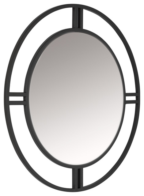 Camber Modern Metal Dual Frame Round 30 Wall Mirror In Pewter Camber Modern Metal Dual Frame Round 30