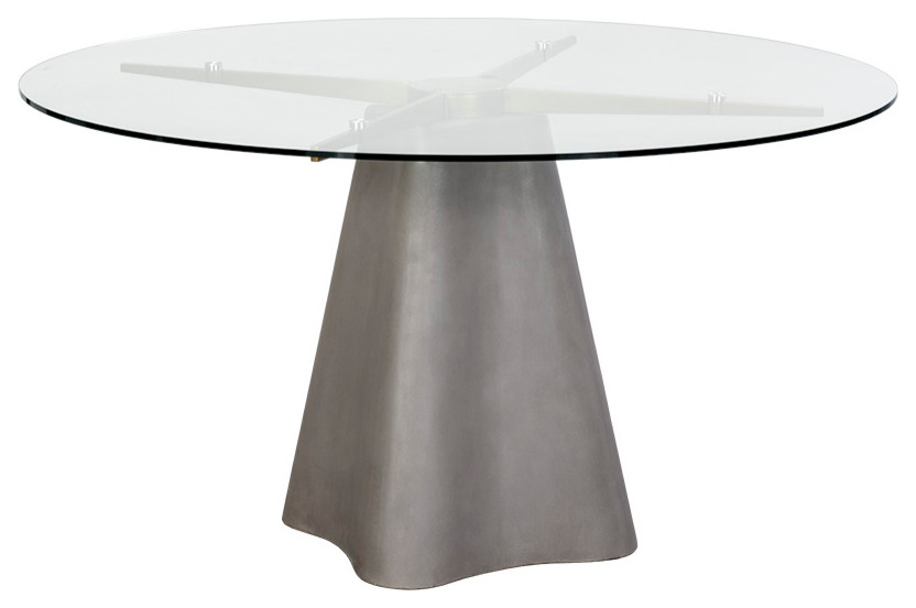 Moda Dining Table Grey 55", Grey Contemporary Dining Tables by