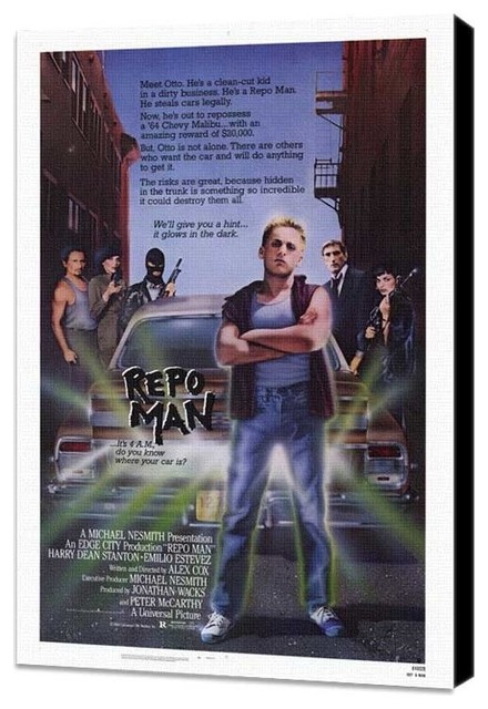 Repo Man 27 x 40 Movie Poster - Style A - Museum Wrapped Canvas