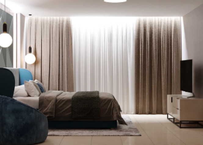 Дизайн проект загородного дома - 1 этаж - спальня