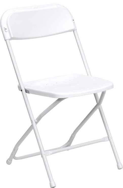 Hercules Series 800 lb. Capacity Premium White Plastic Folding Chair