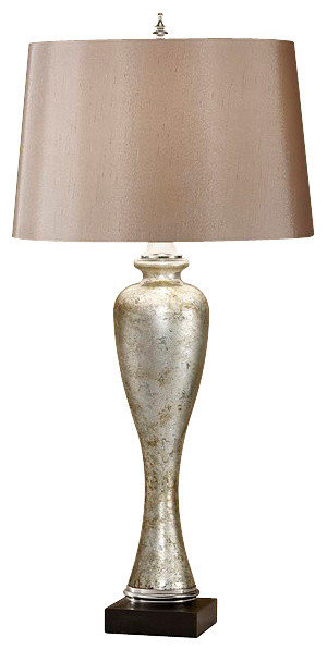 Polished Nickel French Silvered Glass Lamp