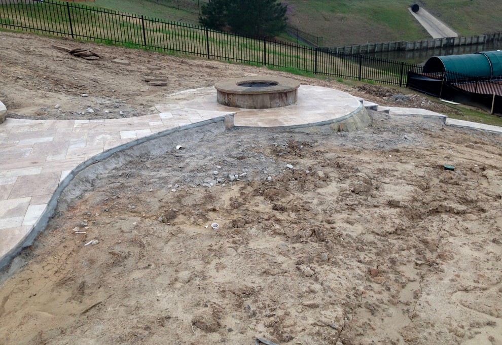 Backyard Pool Landscape Before Picture