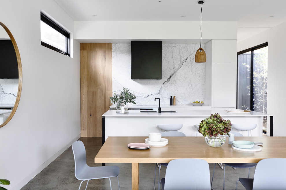 Contemporary kitchen in Melbourne.