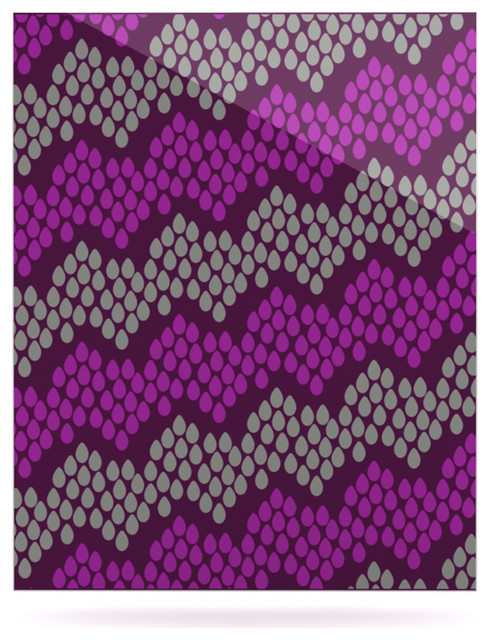 Deepti Munshaw "Pattern #2" Chevron Purple Metal Luxe Panel, 16"x20"