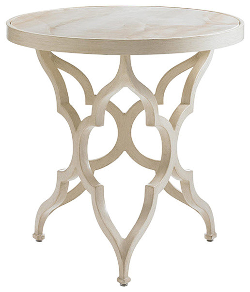 Misty Garden French Country Metal Round Outdoor Side End Table Misty Garden French Country Metal Round Outdoor Side End Table Transitional Tables By Kathy Kuo Home