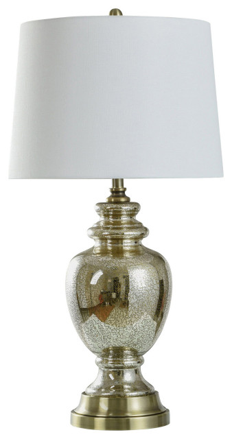 Gold Mercury Table Lamp Antiqued Gold Mercury Glass, 150w - Traditional