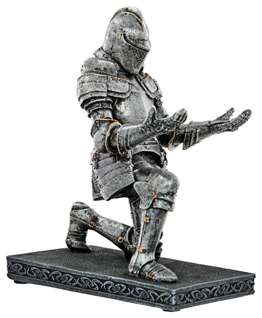 Fermalibri Cavaliere Medievale Design Toscano - Oro, 12.5x5x23cm | In Ghisa Artigianale - Foto 5